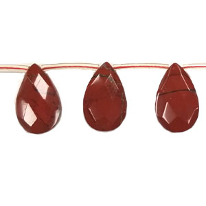 RED JASPERFACETED PEAR SD 16X25MM
